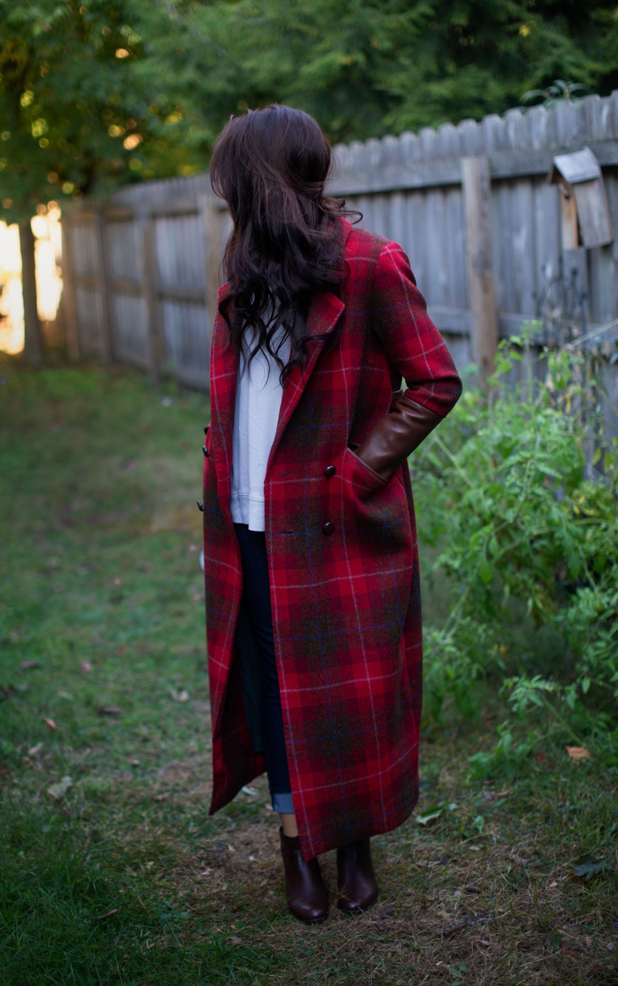 long red tweed jacket