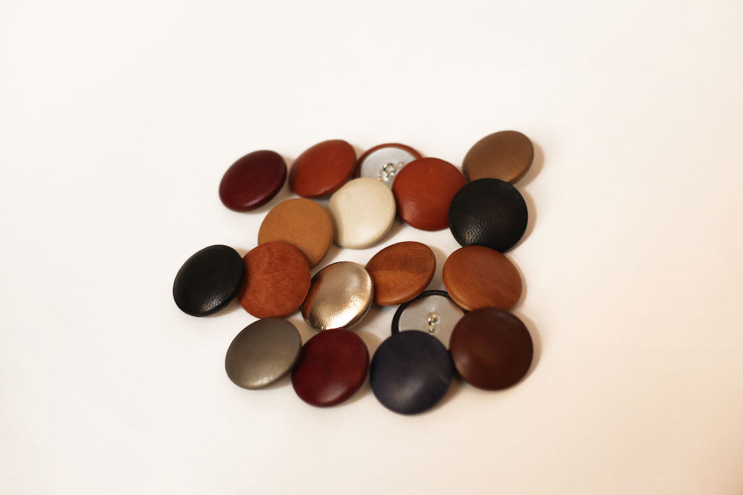 tan leather buttons