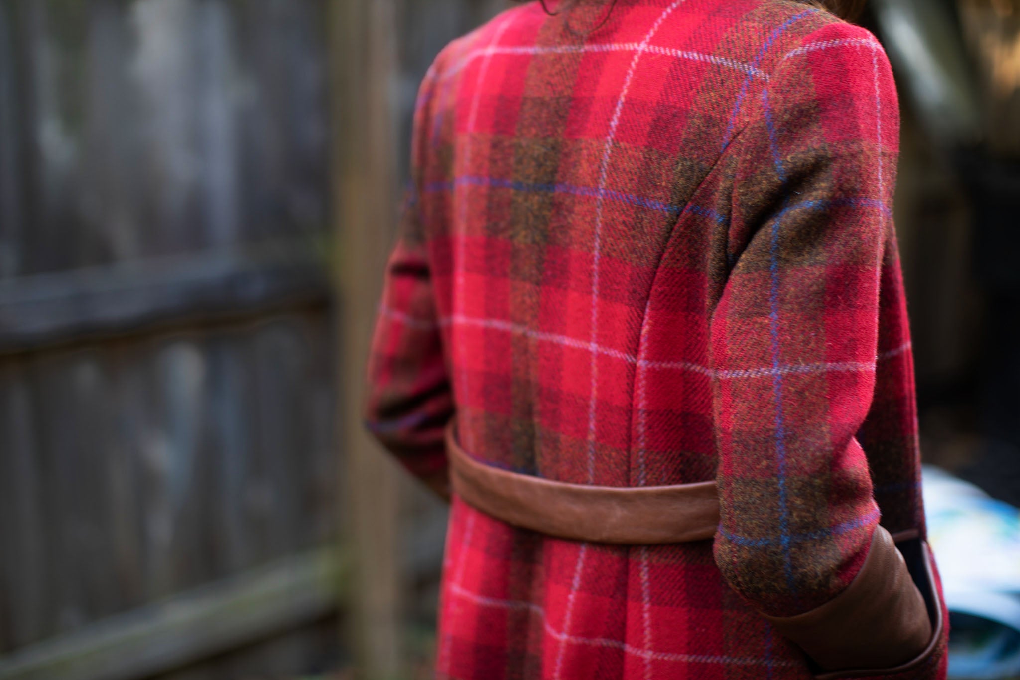 red tweed jacket 