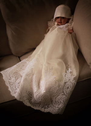 silk lace baptism gown