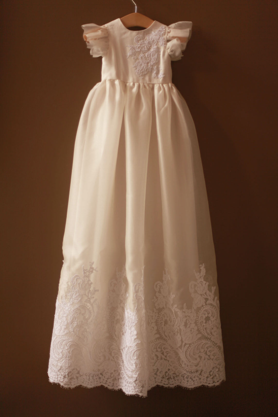 baptismal gown silk lace