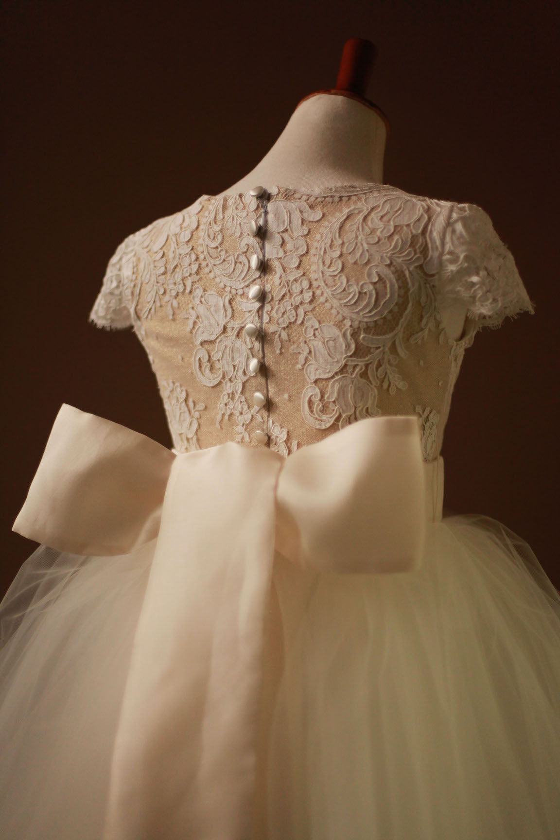 Big Silk Bow Flower Girl Dress