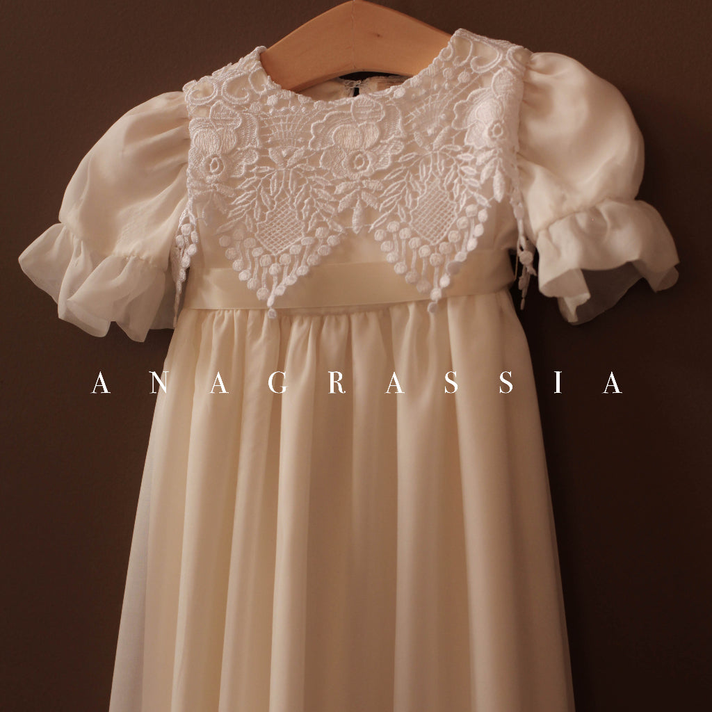 lace silk christening gown