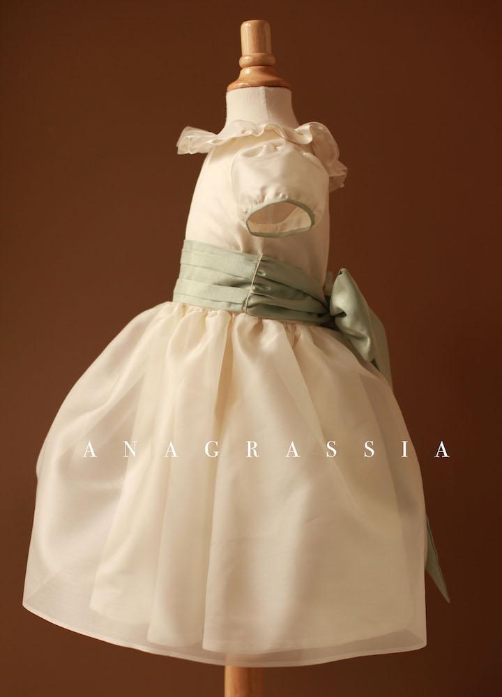 silk flower girl dress