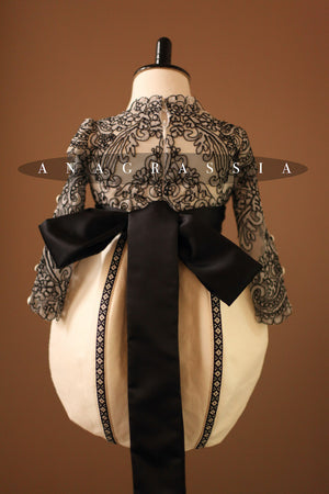 black lace Flower Girl Dress 