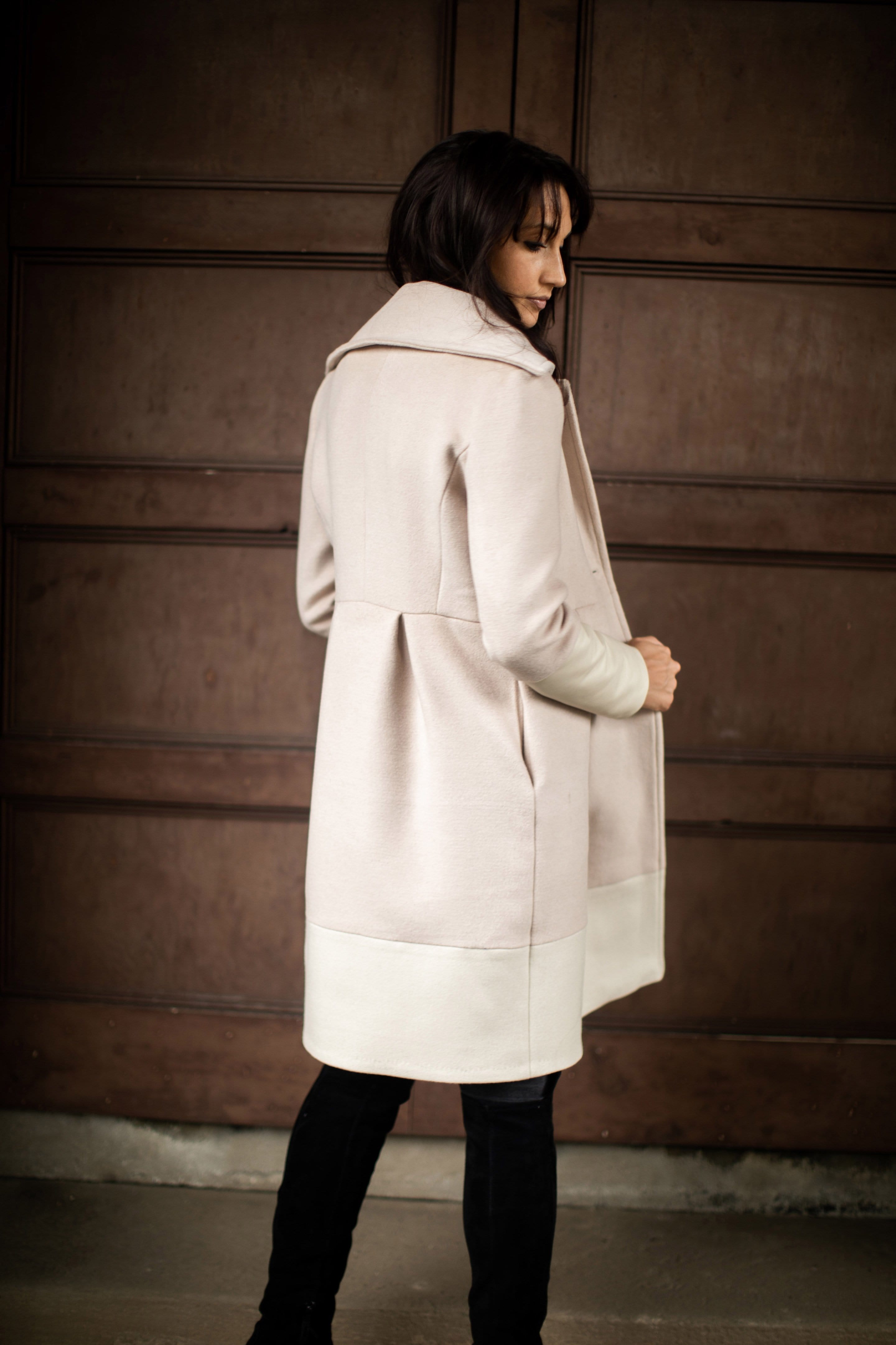 Winter white wool sales jacket