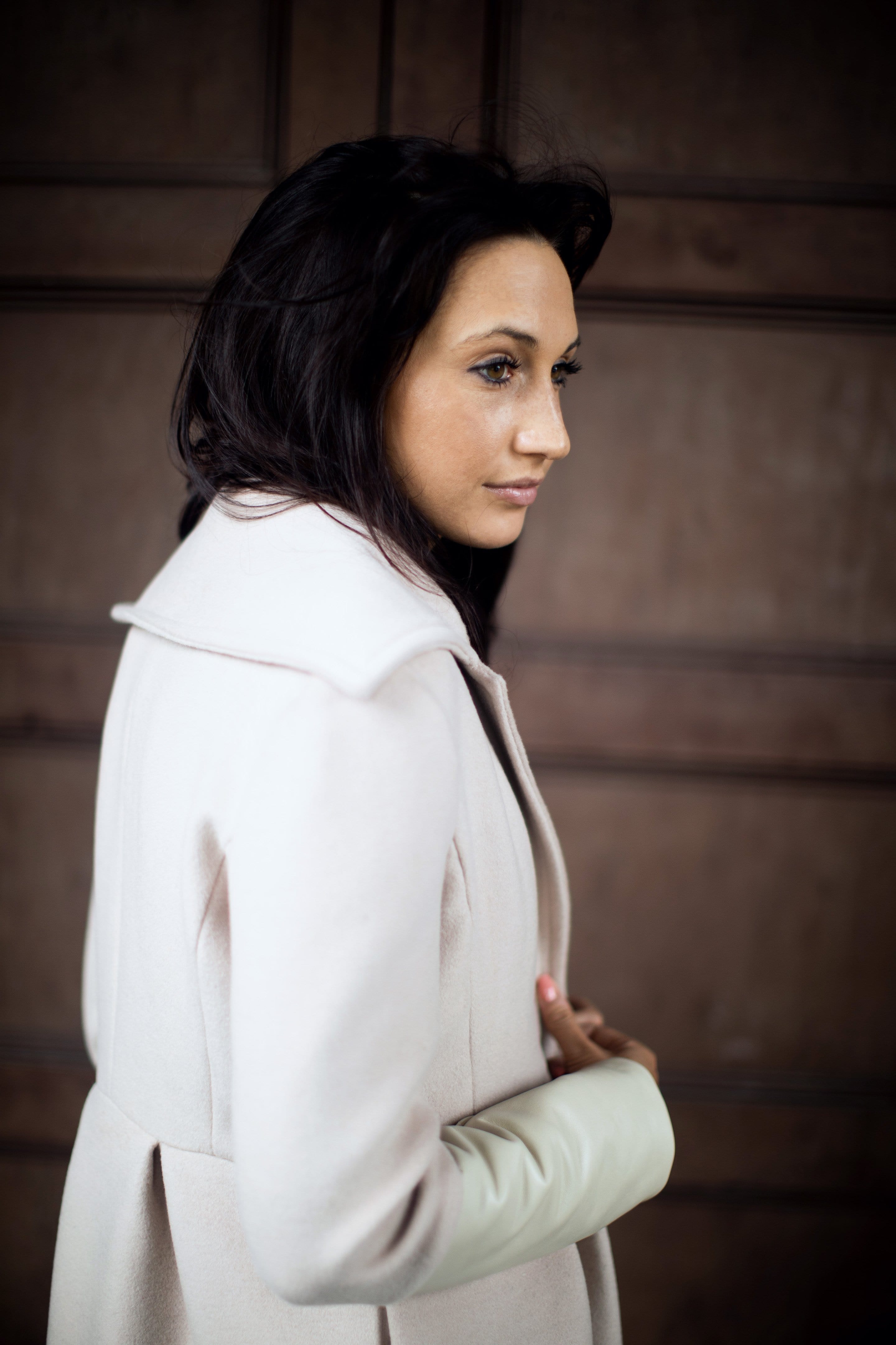white wool coat for women