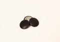 black leather buttons