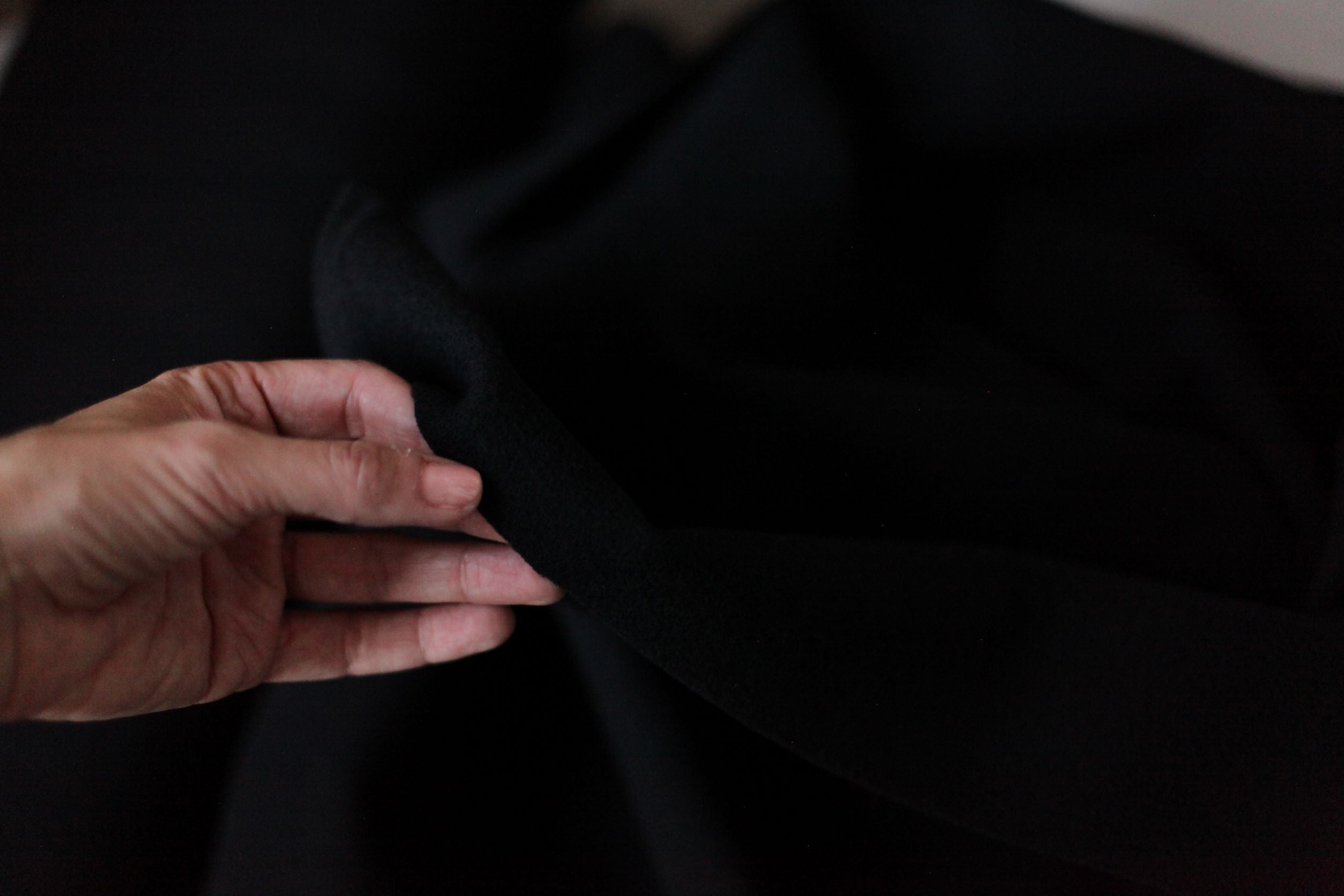 wool fabric black