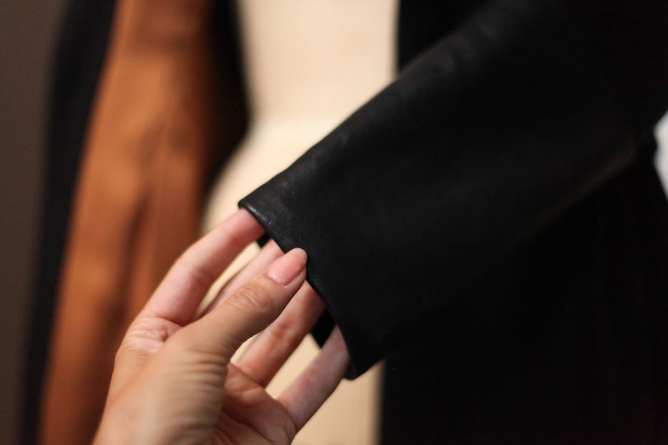 Black leather women's jacket