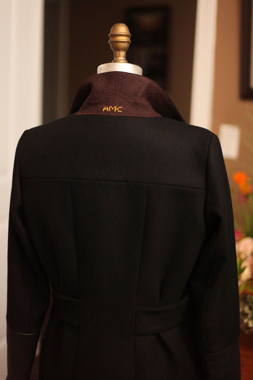 Woman black wool coat