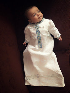 embroidered boys baptism outfit
