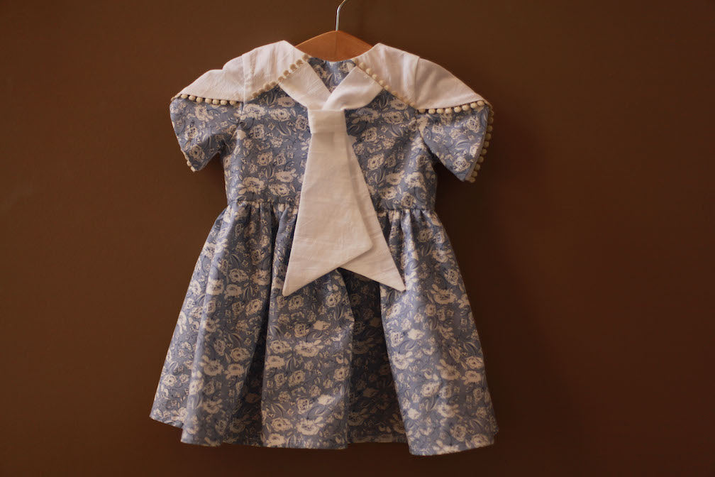 light blue floral dress for girls