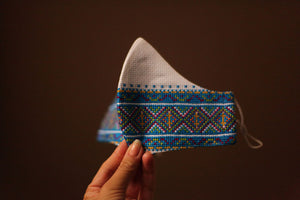bright blue Ukrainian embroidery 