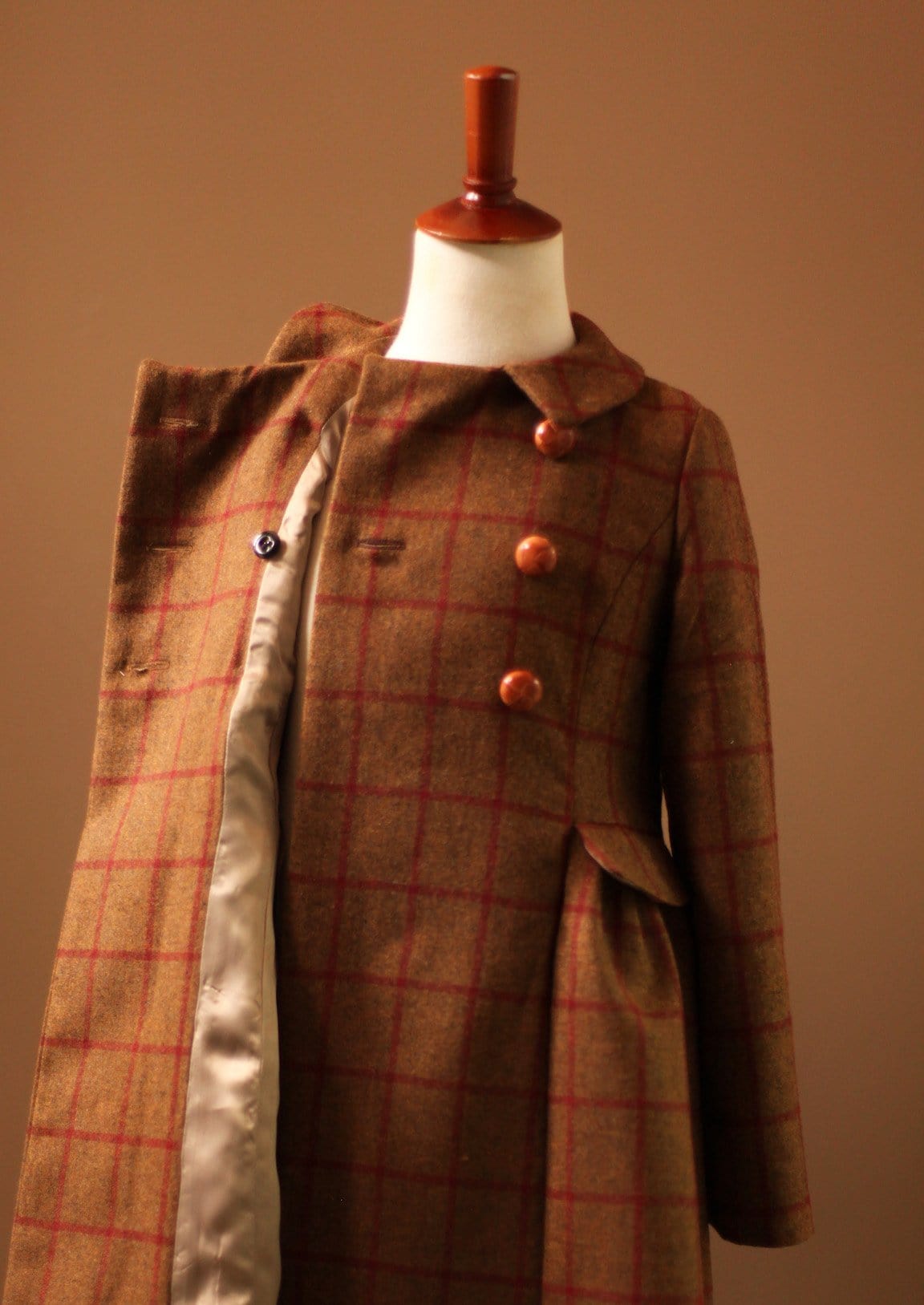 ralph lauren girls plaid peacoat
