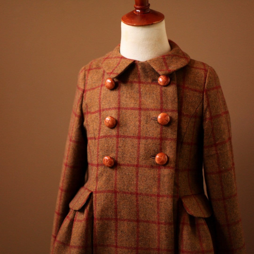 plaid girls peacoat