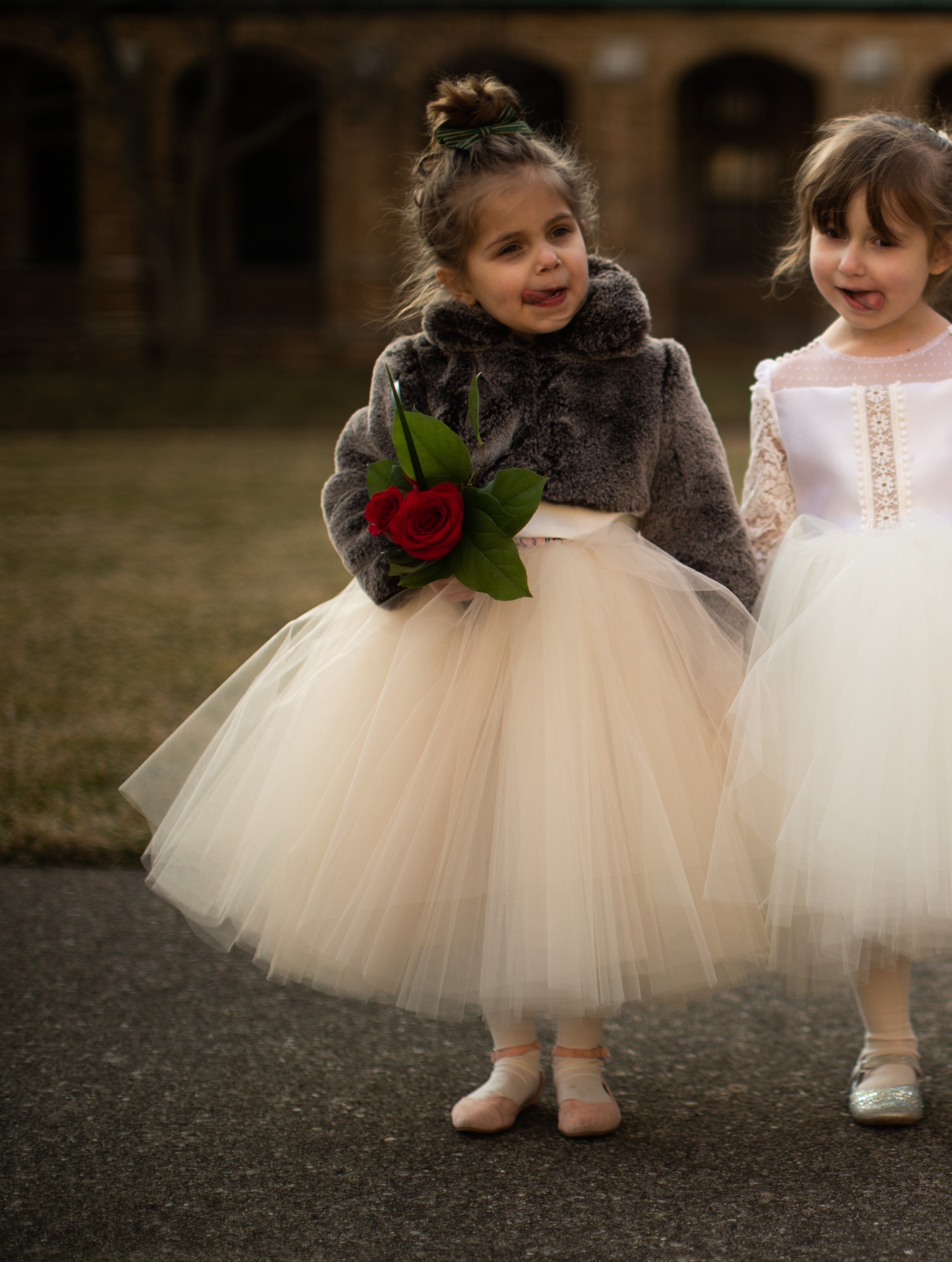 fur flower girl jacket