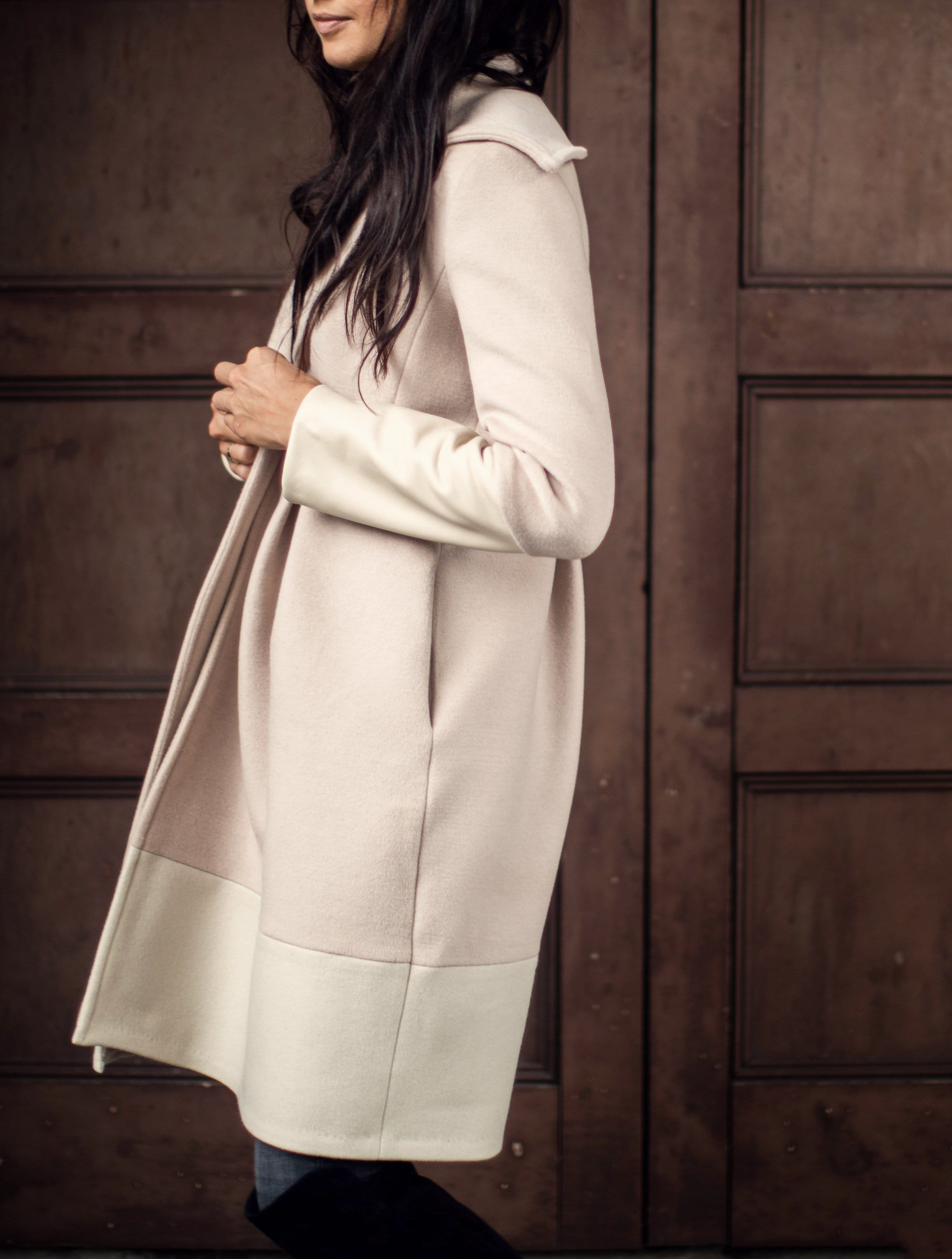 champagne wool coat