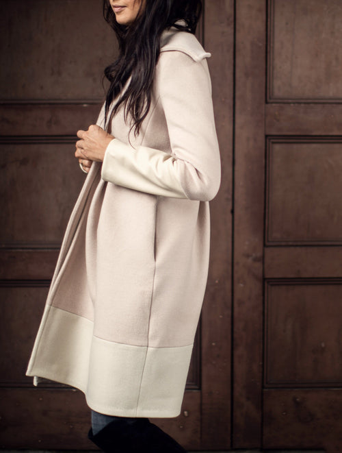 champagne wool coat