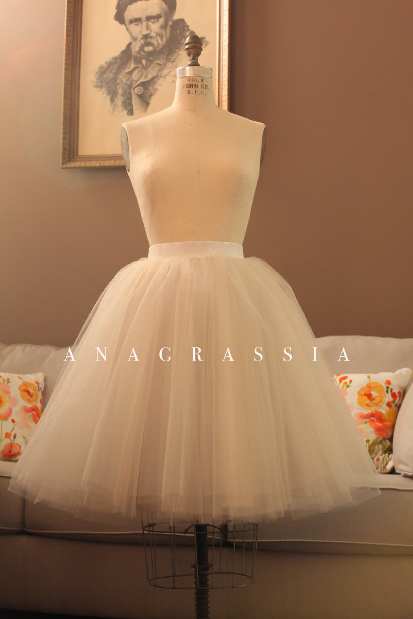 dress tulle skirt Champagne Tulle Bridal Skirt 4