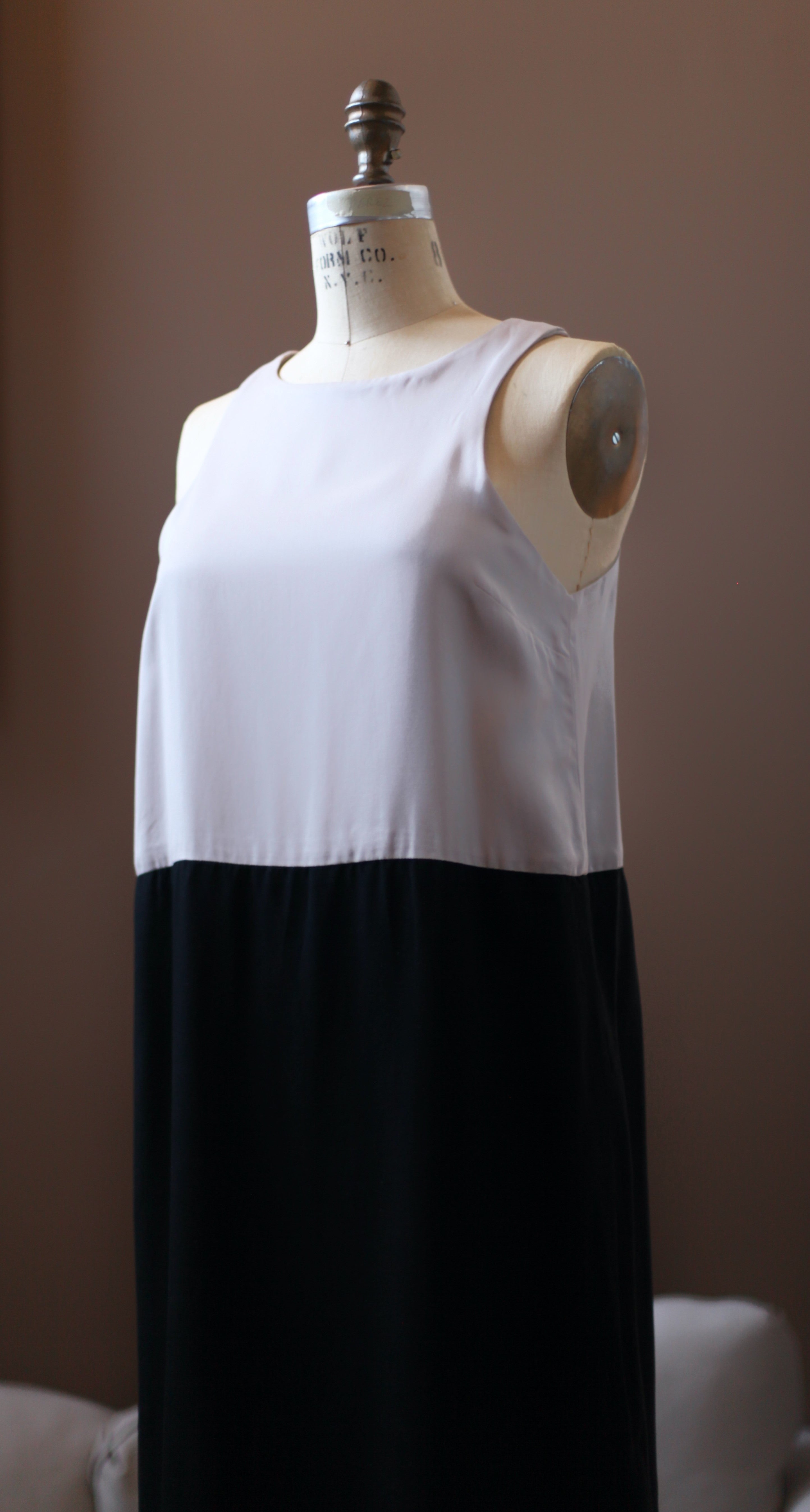 eileen fisher color block dress