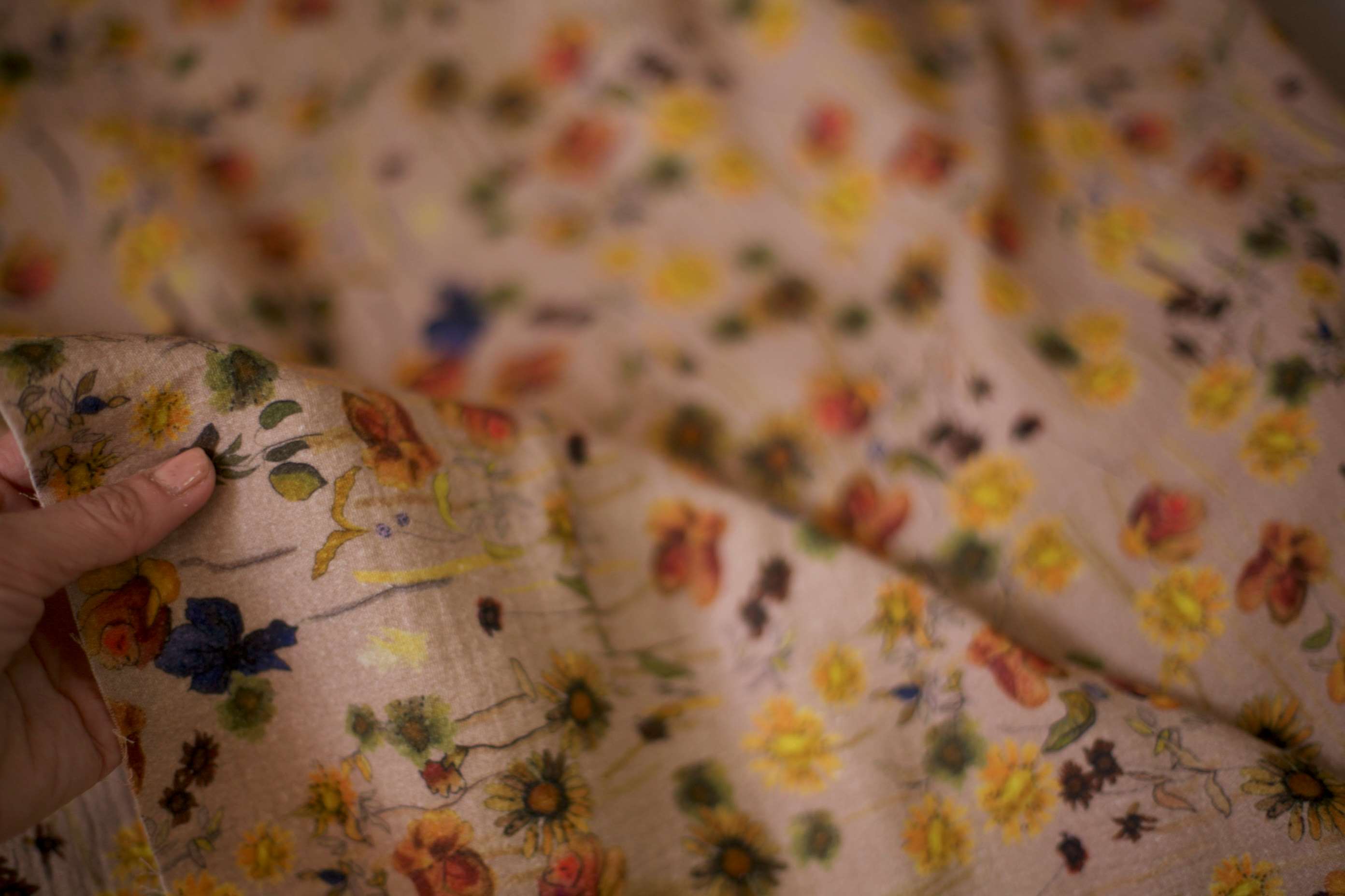 floral cotton gauze