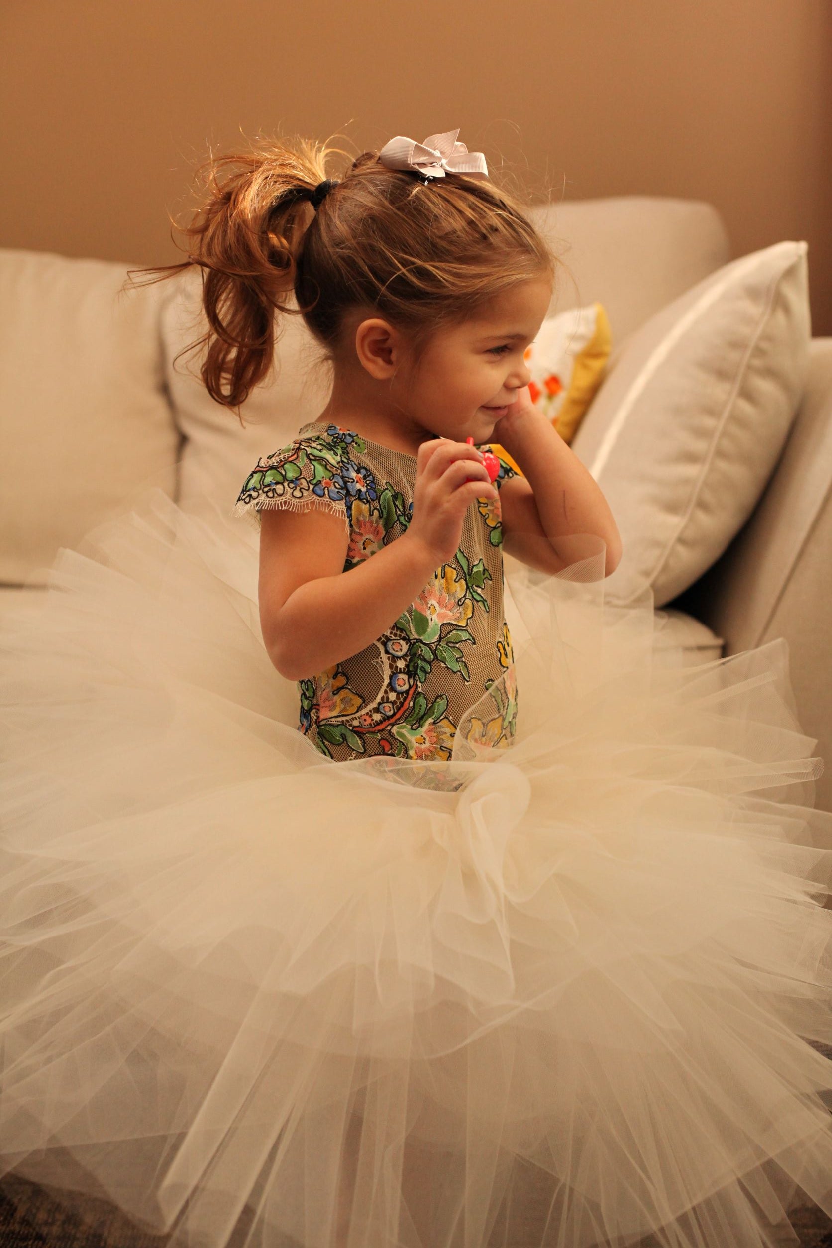 colorful lace flower girl dress