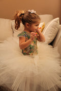 painted flower girl dress
