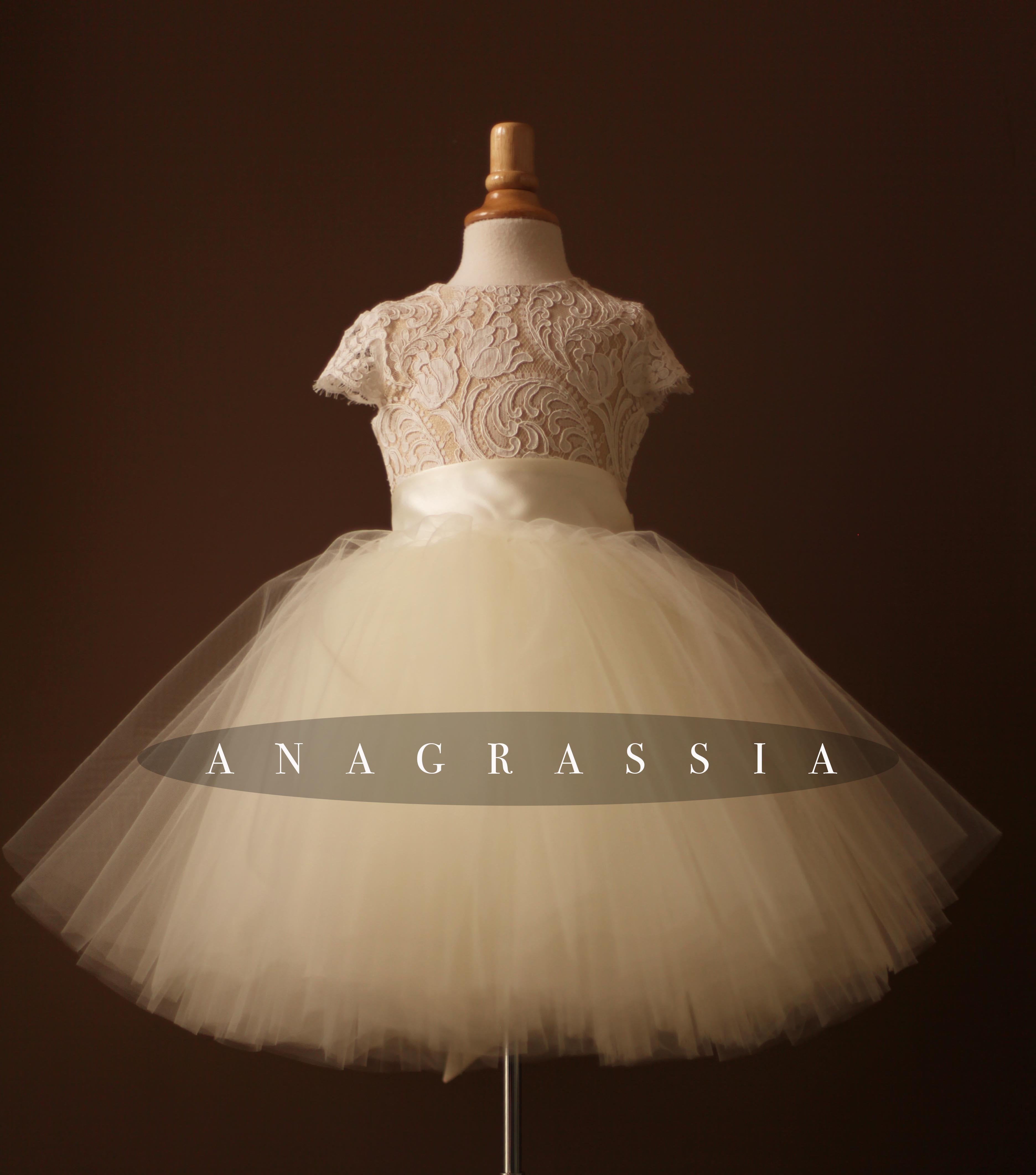 ivory tulle Communion dress