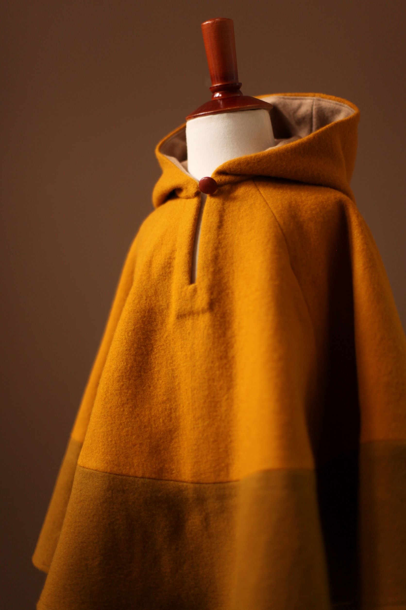 mustard wool cape
