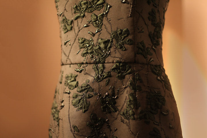 green silk bridesmaid dress
