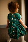 dark green floral dress for girls