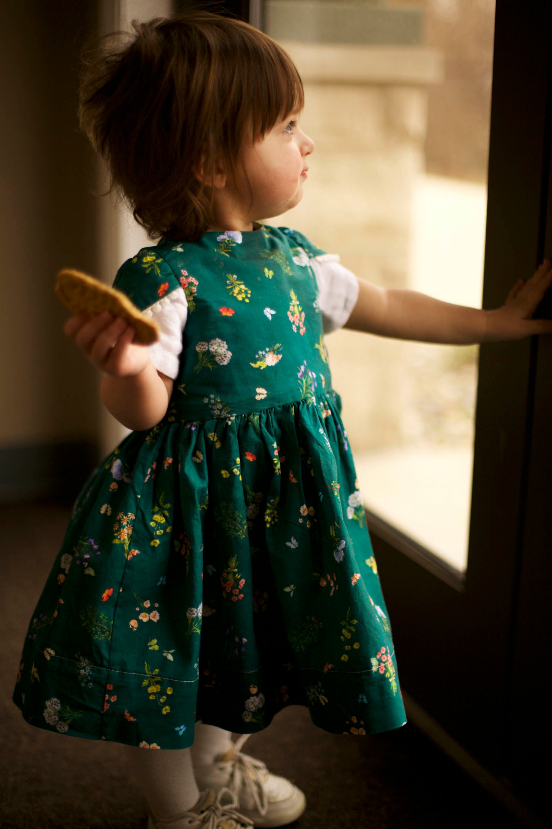 Green flower girl dress