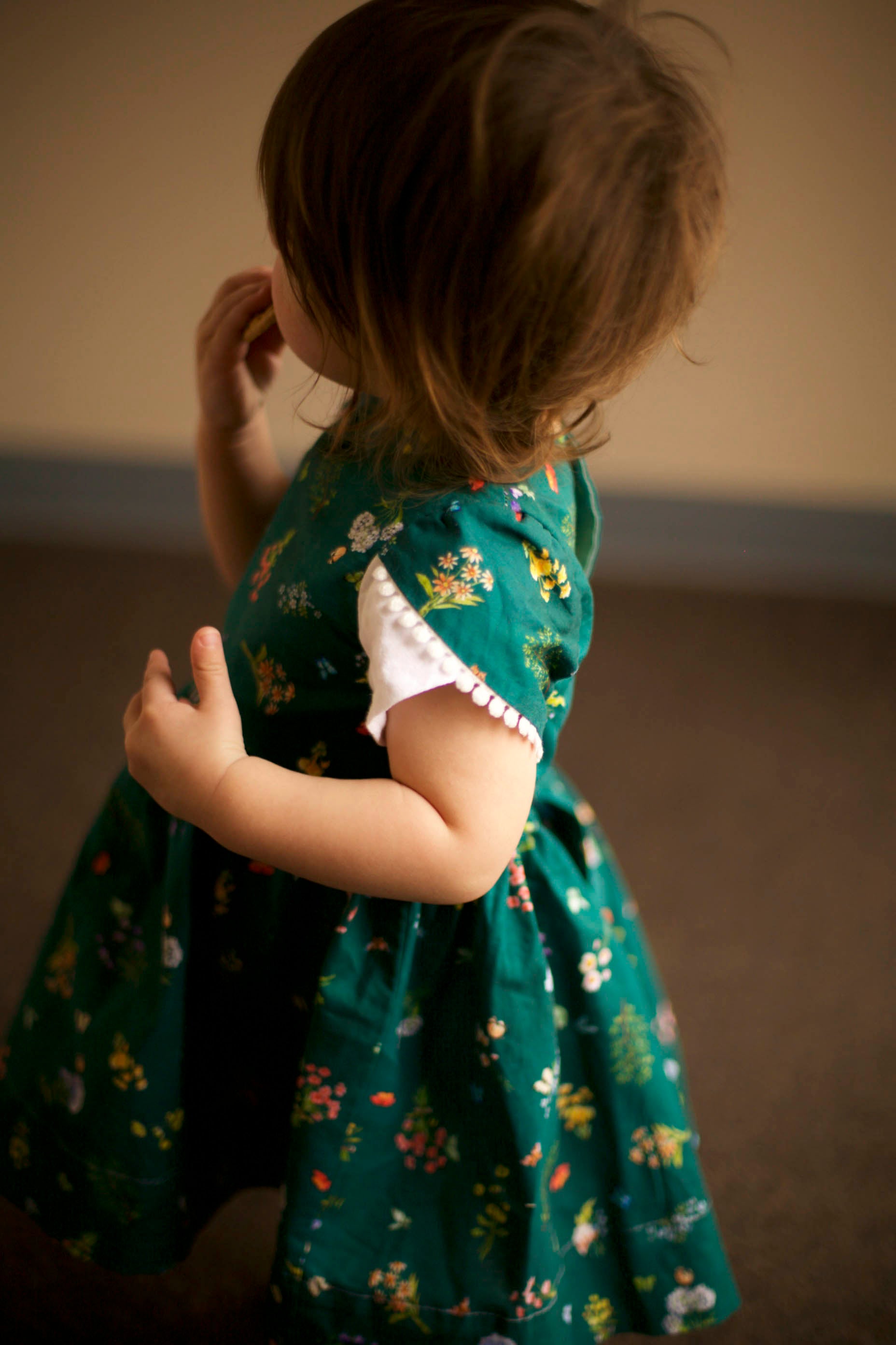 flower girl dress dark green