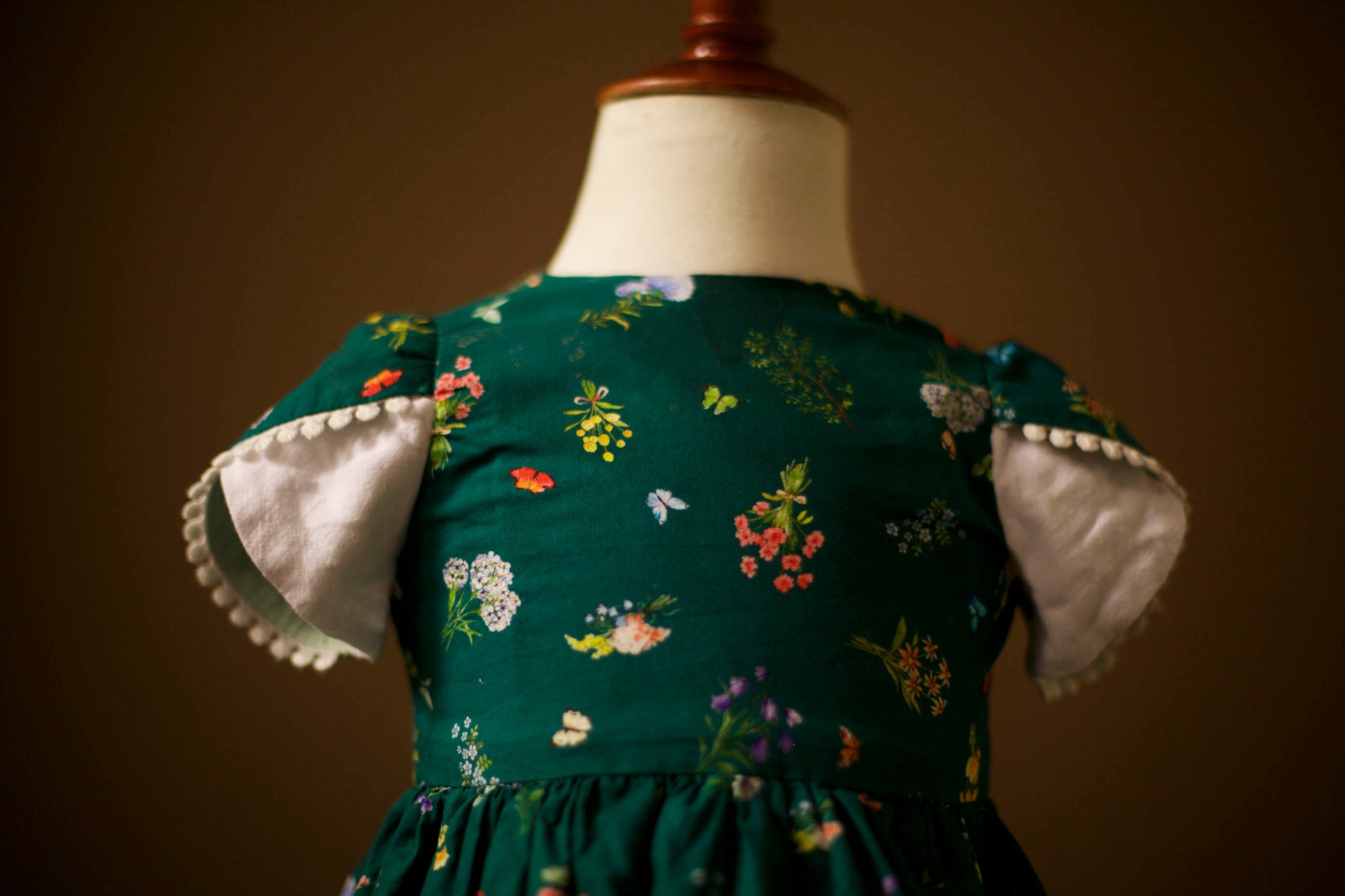 dark green flower girl dress sleeves