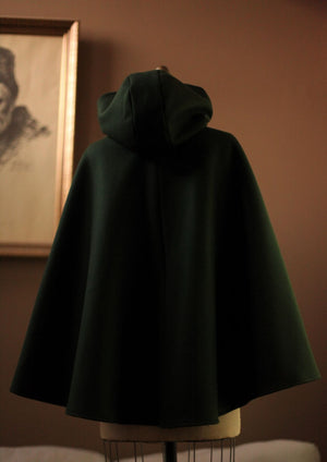 Hooded Wool cape womens