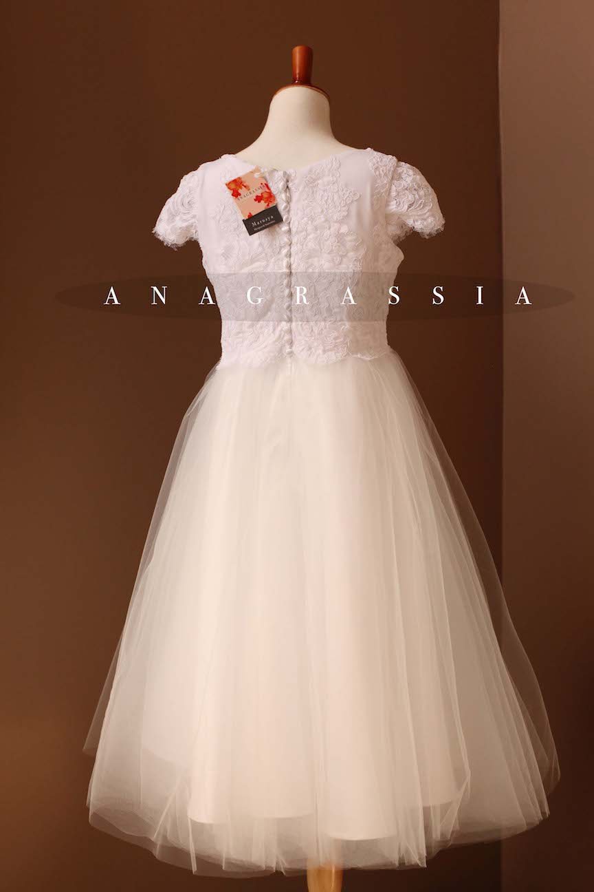 cap sleeve communion dress