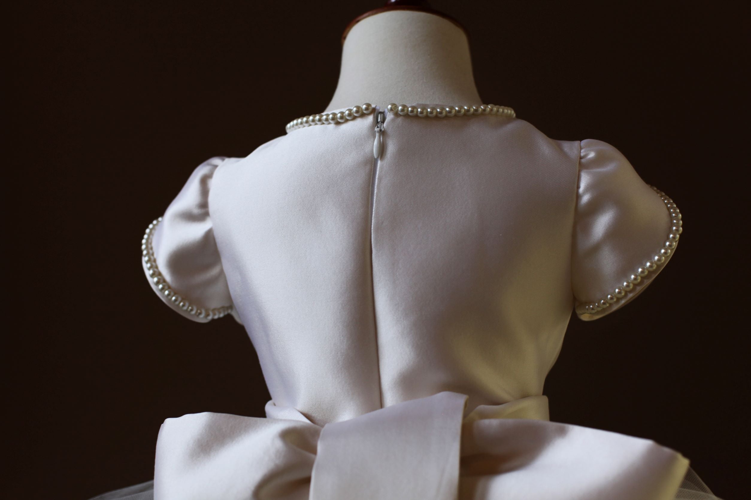 flower girl dress with pearls