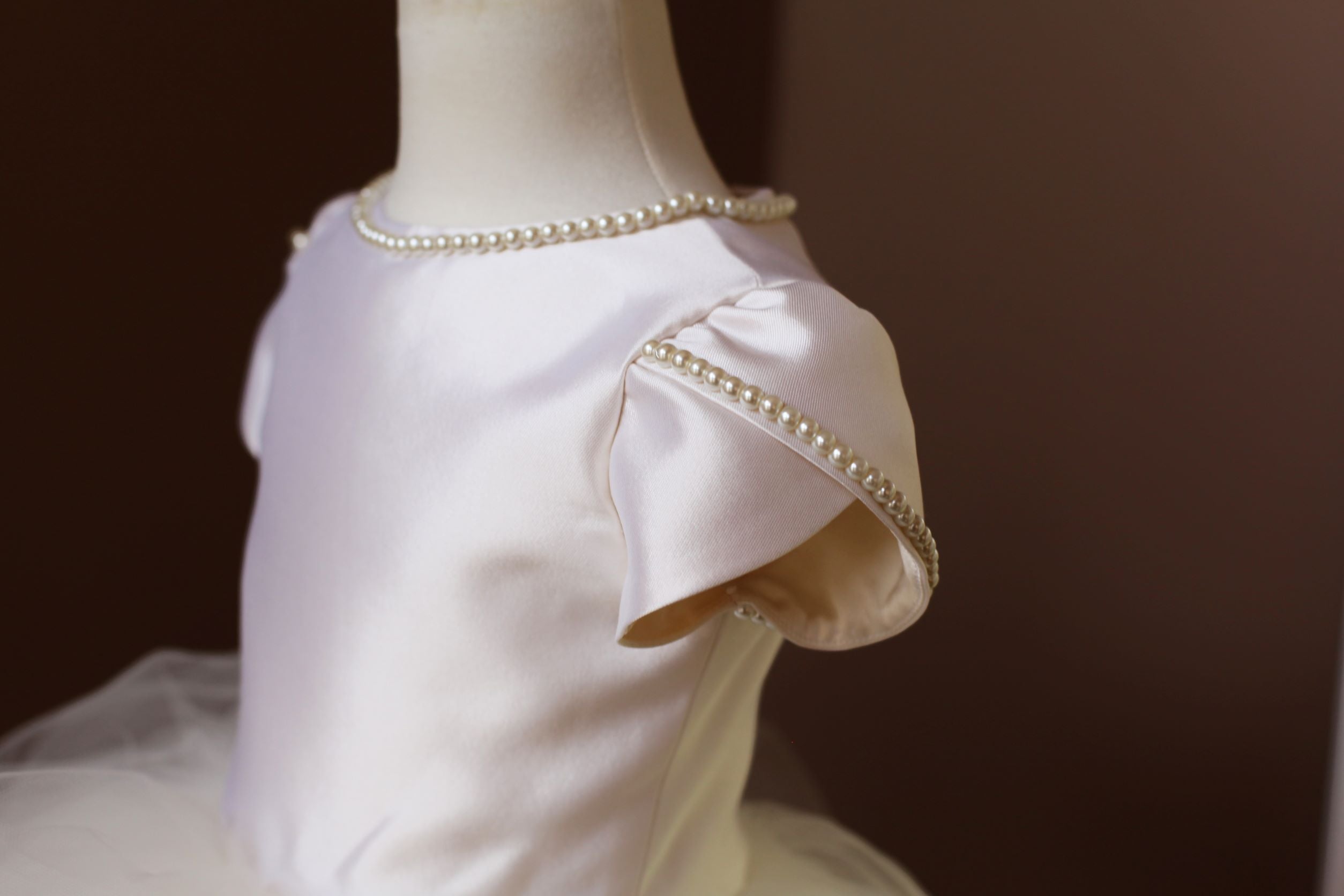 glass pearls flower girl dress