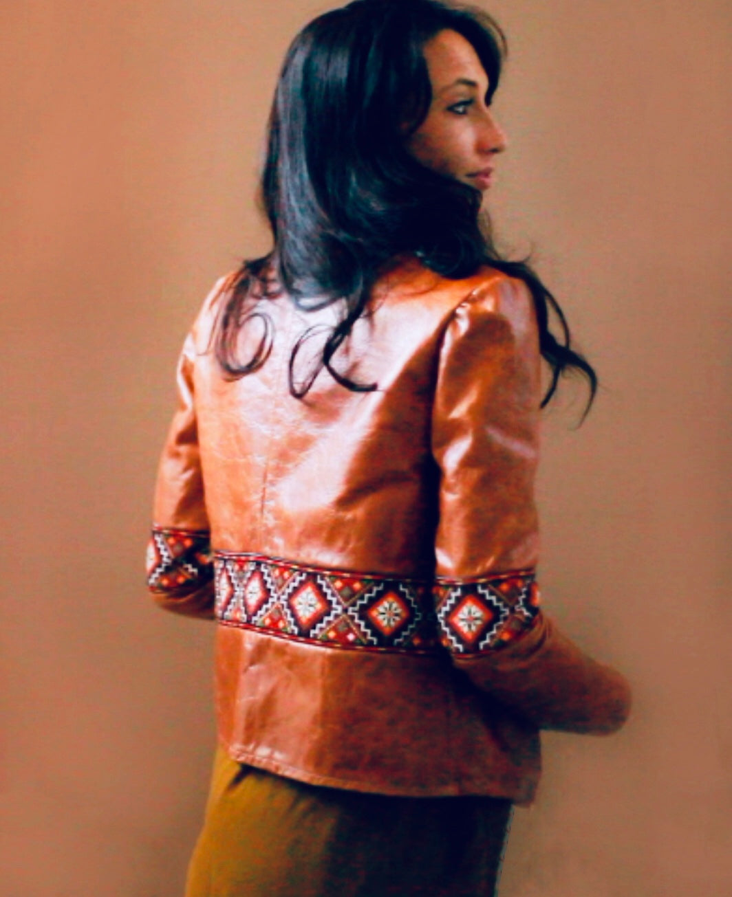 hand embroidered leather jacket