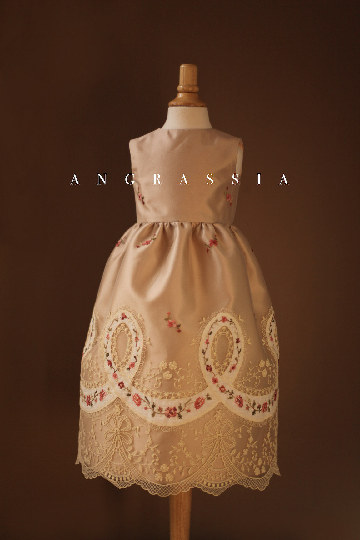 embroidered flower girl dress