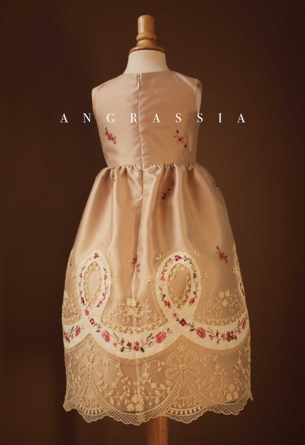 hand embroidered flower girl dress