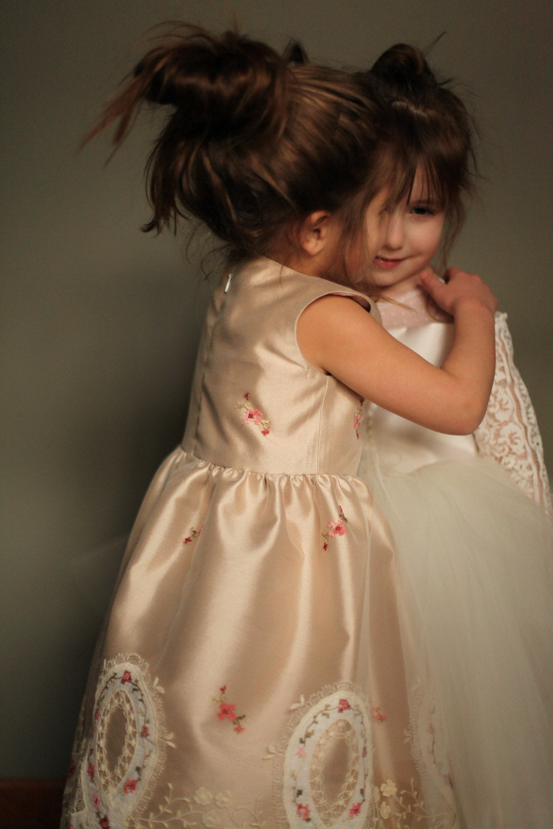 flower girl dress embroidered