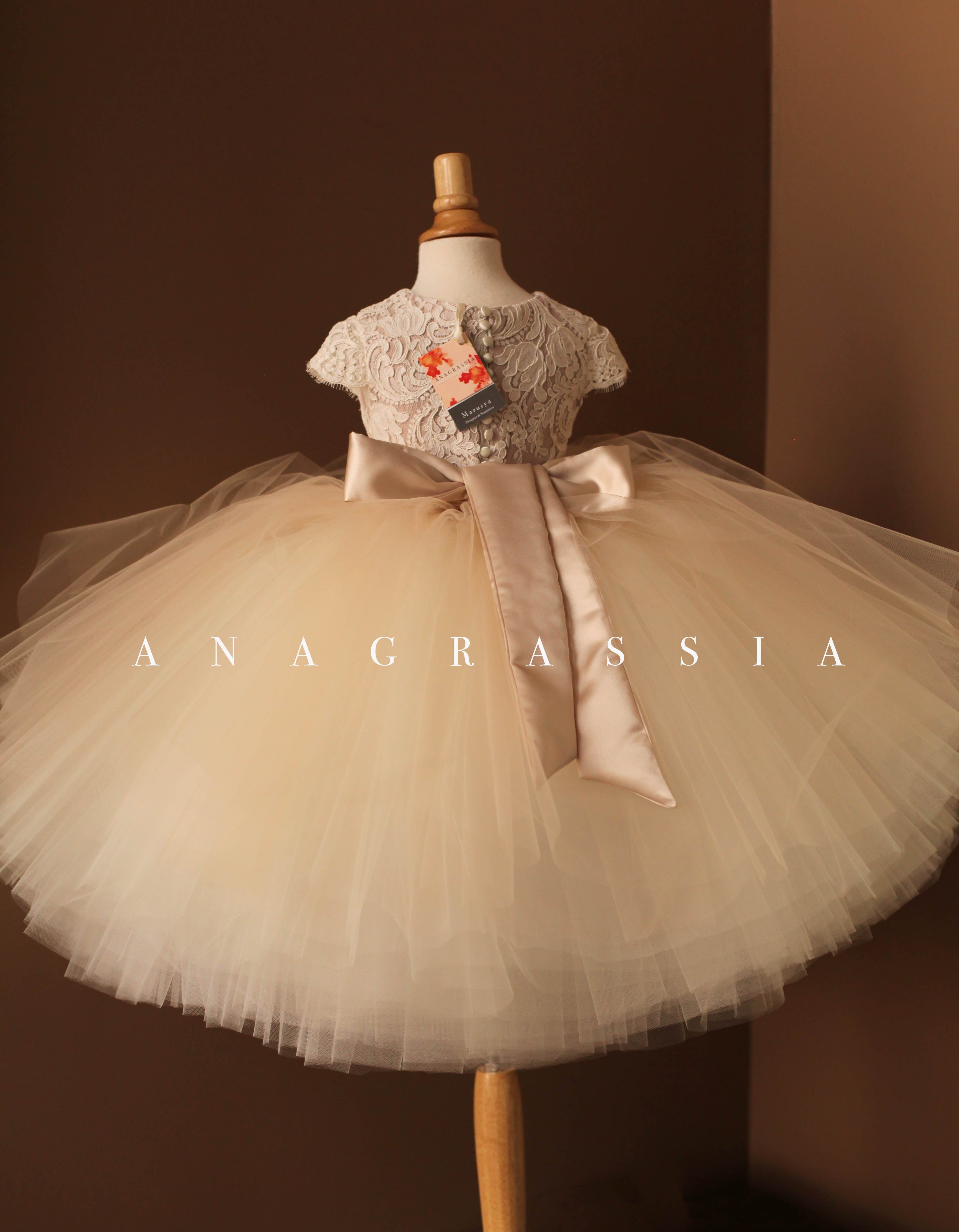 lace tulle flower girl dress