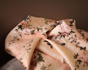 floral silk wool fabric