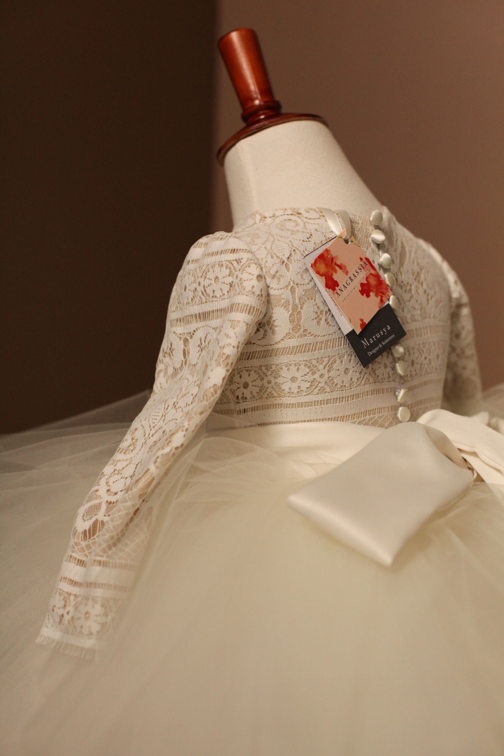 flower girl dress satin buttons