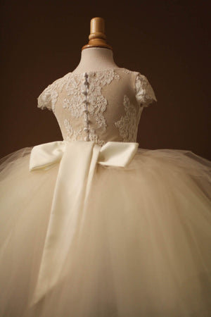 gold and ivory flower girl dress
