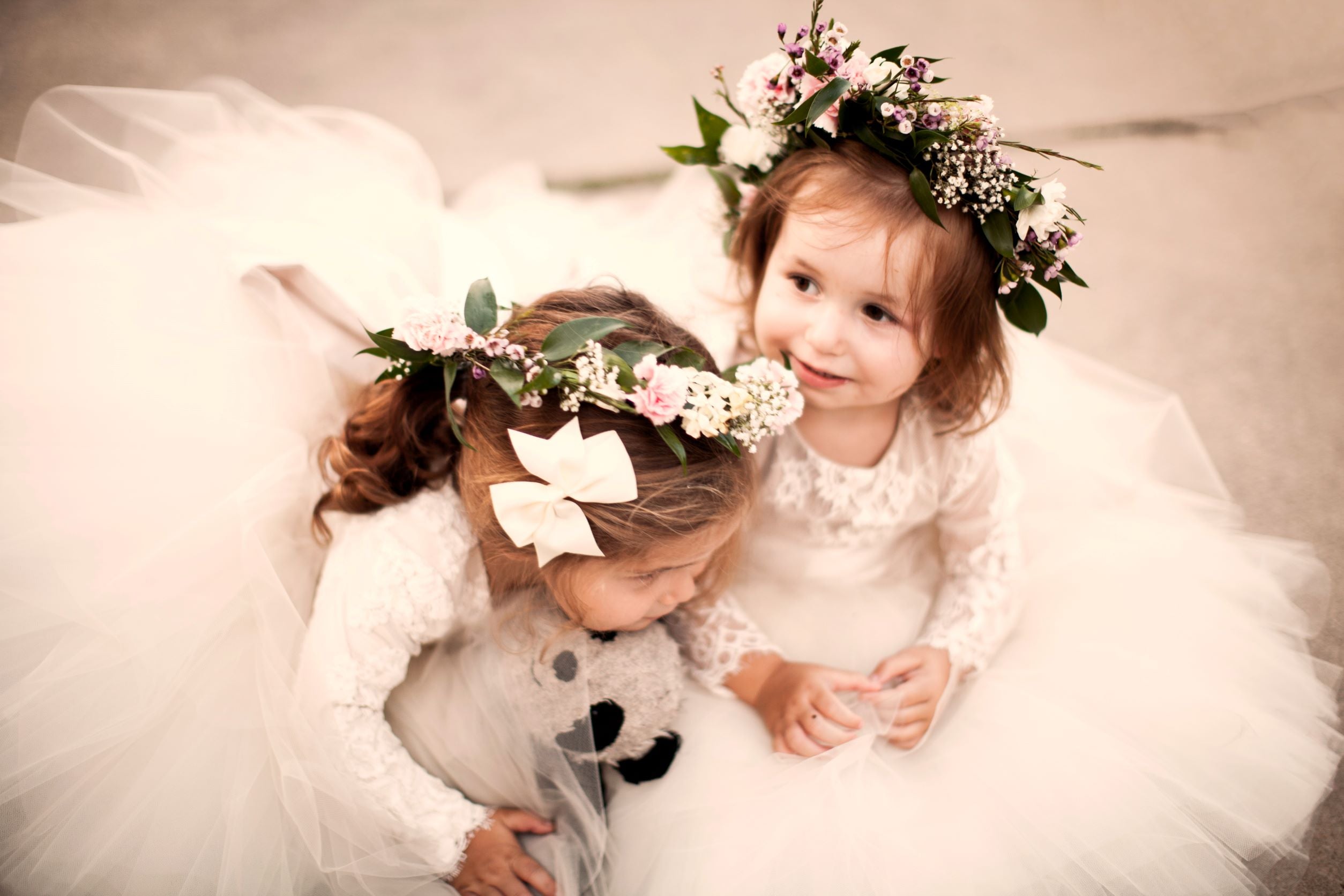 lace sleeves flower girl dresses