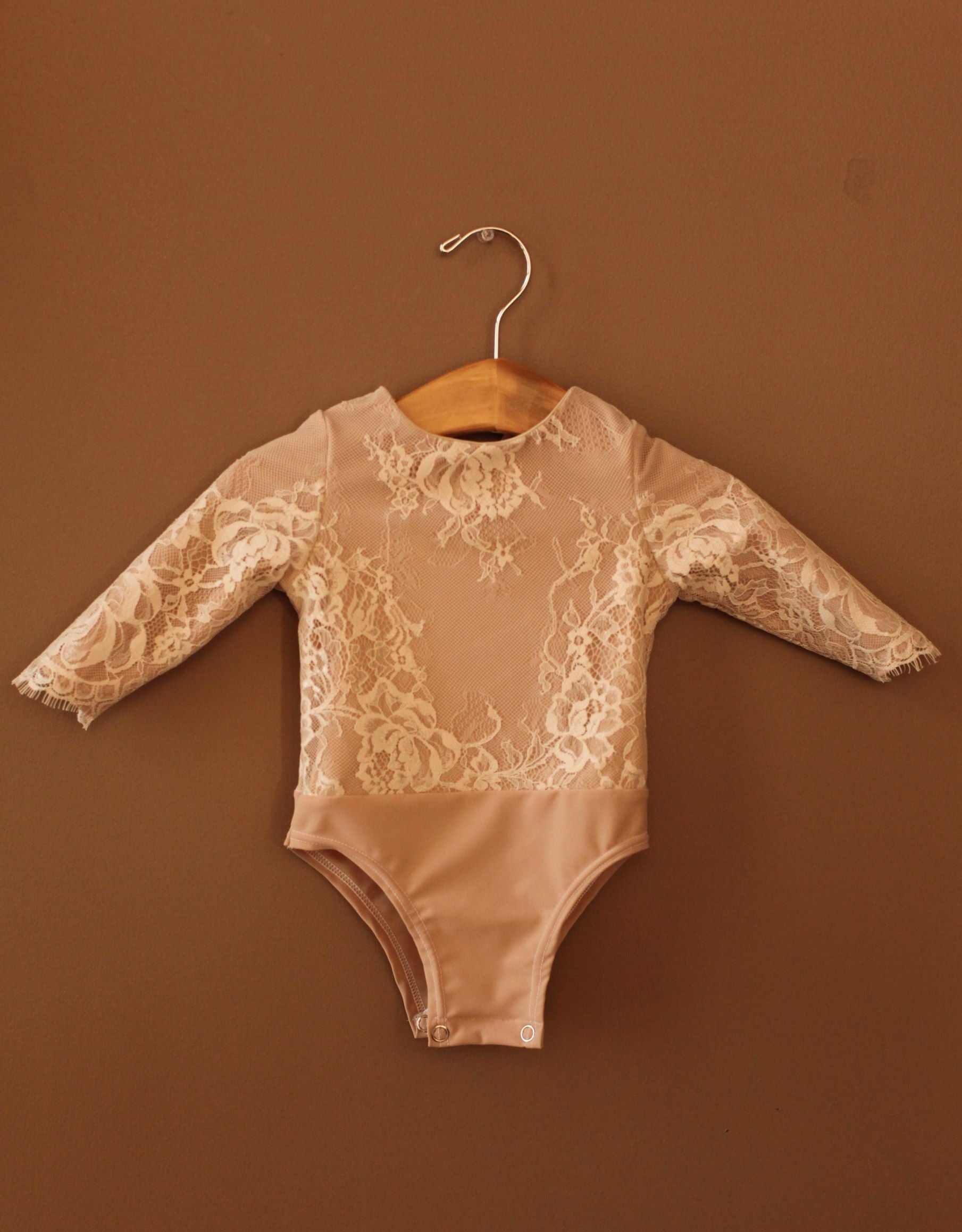 Flower Girl Lace Leotard | 1109 Champagne