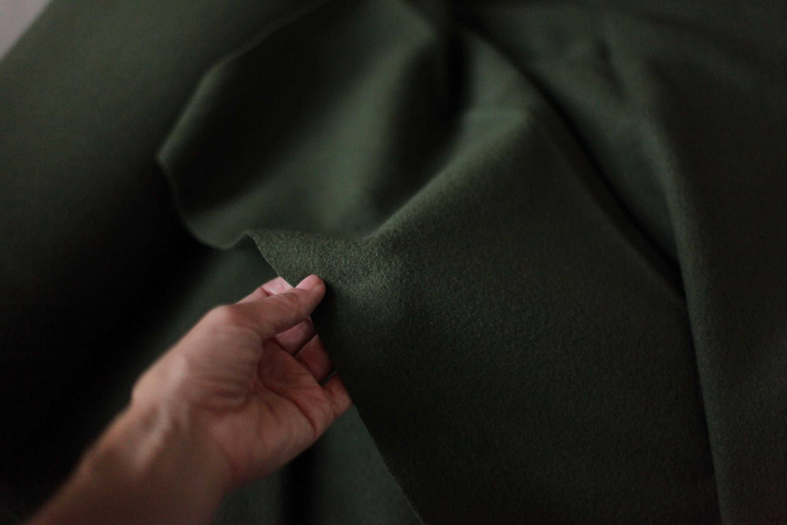 dark green wool fabric